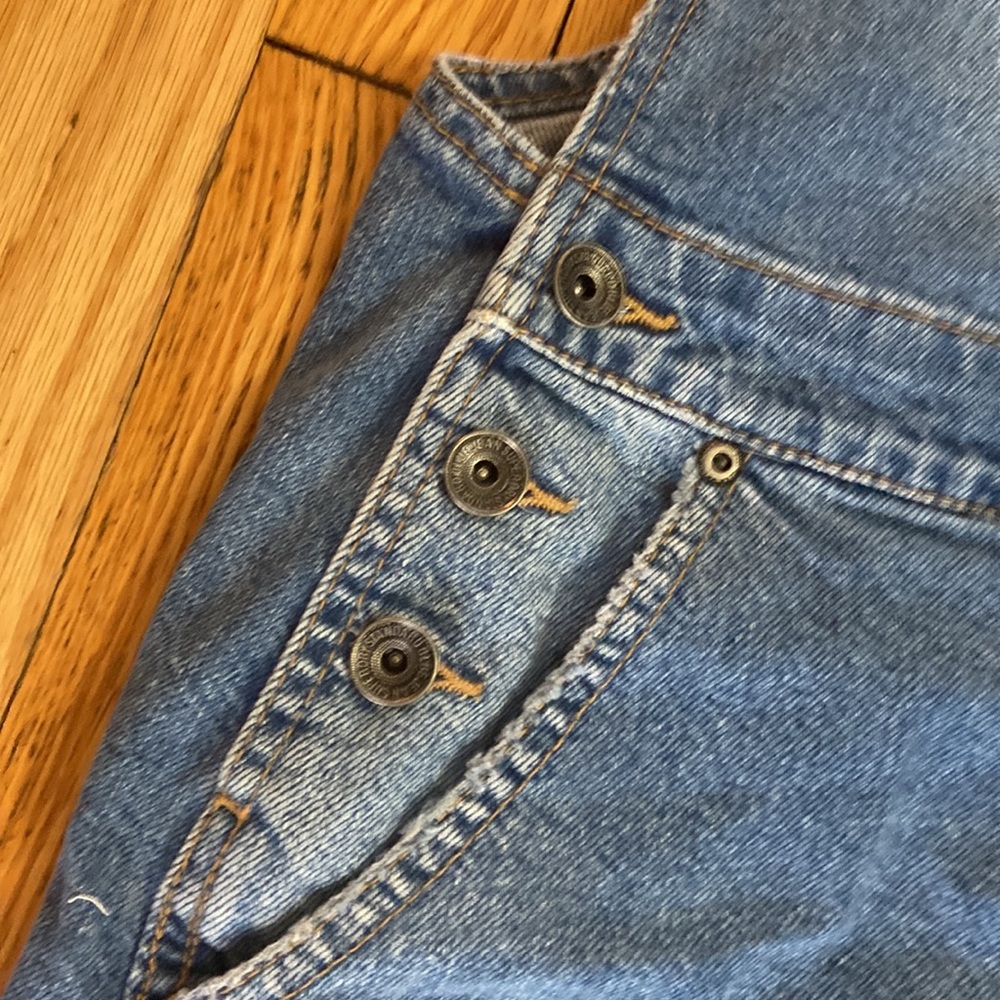 Super Dry Dungaree Dress Denim Jumper Overall sz XS - Picture 6 of 12